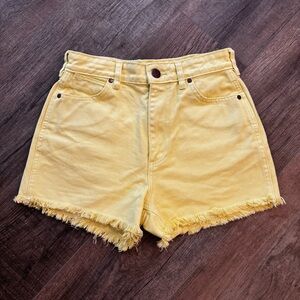 Billabong Wrangler Women’s Size 25‎ High Waist Yellow Frayed Shorts